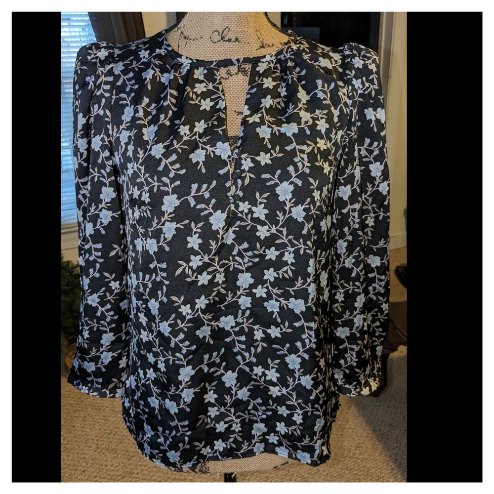 1.State Women Black Long Sleeve Blouse XS